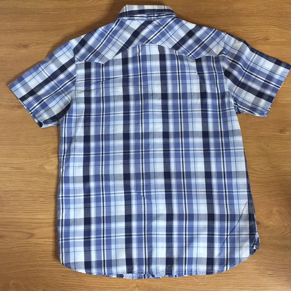 Levi’s Blue Plaid Short Sleeve Button Down Small - Picture 6 of 6